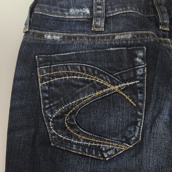 Silver Jeans Womens 30 Boot Cut Low Rise Dark Wash Denim Stretch Lola 30 x 33 - Picture 8 of 11